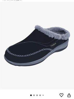 Cozy Slip-On Fur-Lined Mule Slipper - Navy